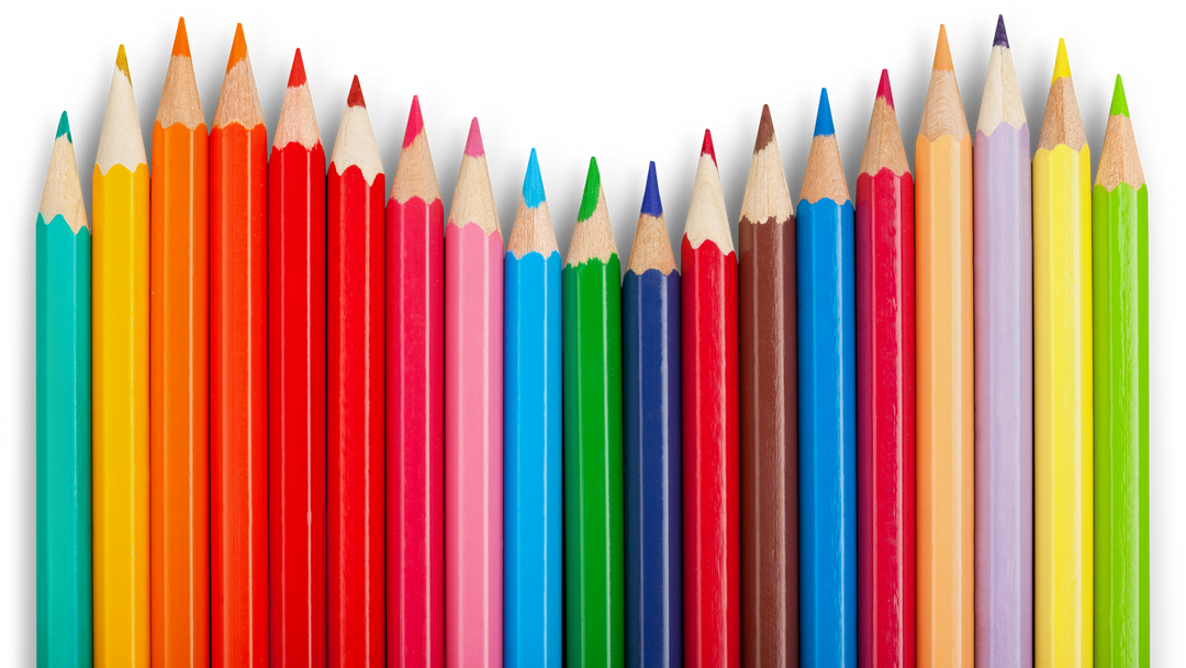 Colored Pencils Isolated on White Background