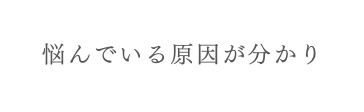 悩んでいる原因が分かり