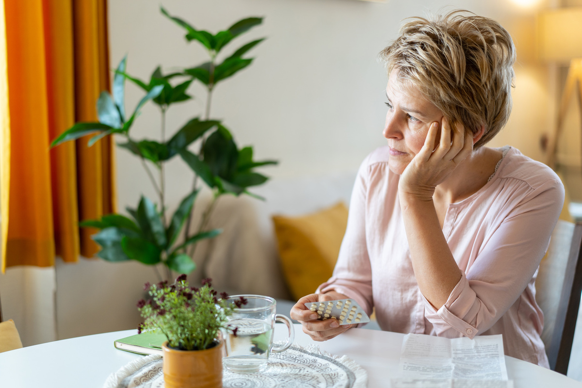 A woman worrying about her menopause